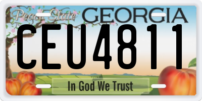 GA license plate CEU4811