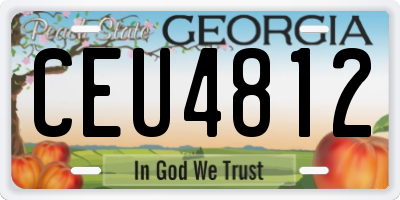 GA license plate CEU4812
