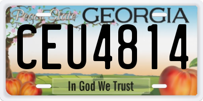 GA license plate CEU4814