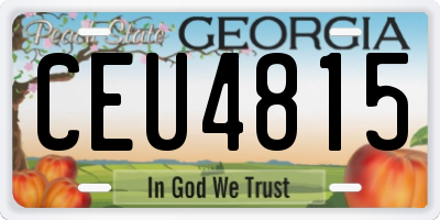 GA license plate CEU4815
