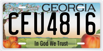 GA license plate CEU4816