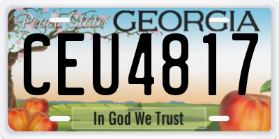 GA license plate CEU4817