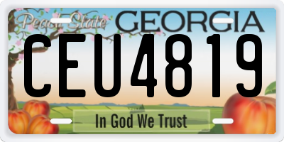 GA license plate CEU4819