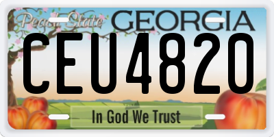 GA license plate CEU4820
