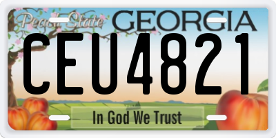 GA license plate CEU4821