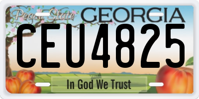 GA license plate CEU4825