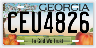GA license plate CEU4826