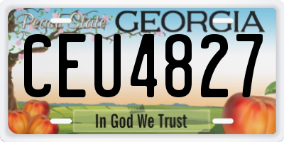GA license plate CEU4827