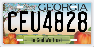 GA license plate CEU4828