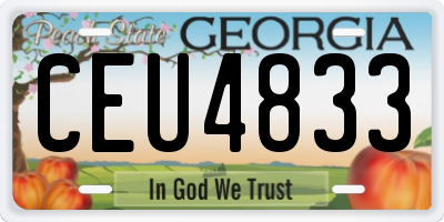 GA license plate CEU4833