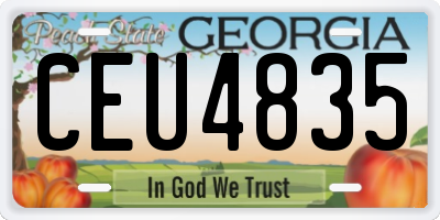 GA license plate CEU4835