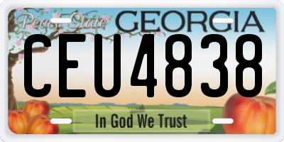 GA license plate CEU4838