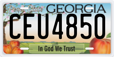 GA license plate CEU4850
