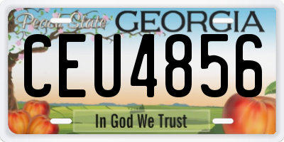 GA license plate CEU4856