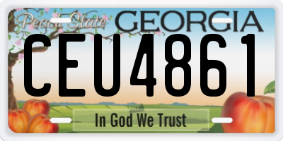 GA license plate CEU4861