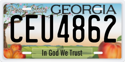 GA license plate CEU4862
