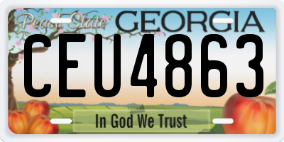 GA license plate CEU4863