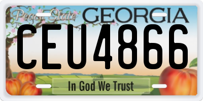 GA license plate CEU4866