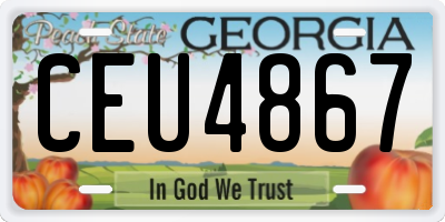 GA license plate CEU4867