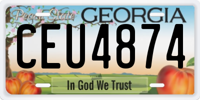 GA license plate CEU4874