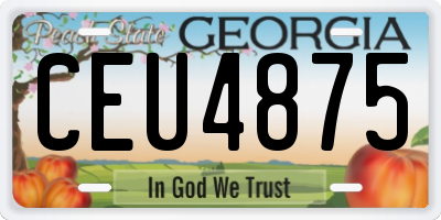 GA license plate CEU4875