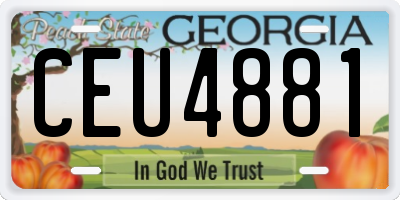 GA license plate CEU4881