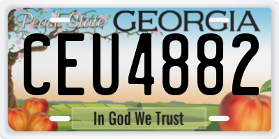 GA license plate CEU4882