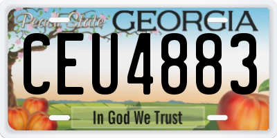 GA license plate CEU4883