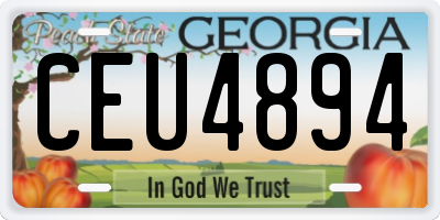 GA license plate CEU4894