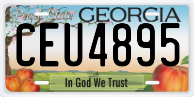 GA license plate CEU4895