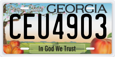 GA license plate CEU4903