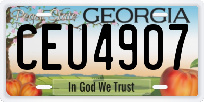 GA license plate CEU4907