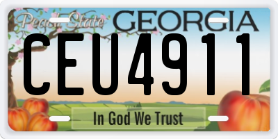 GA license plate CEU4911
