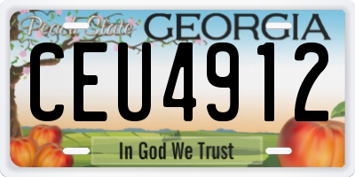 GA license plate CEU4912