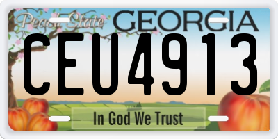 GA license plate CEU4913