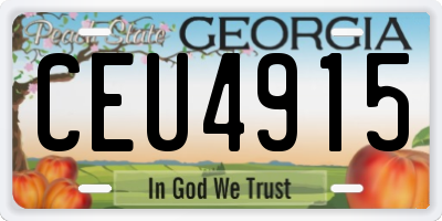 GA license plate CEU4915