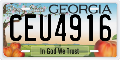 GA license plate CEU4916