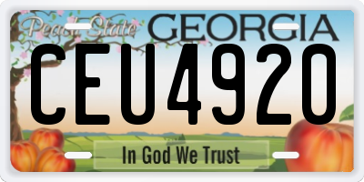 GA license plate CEU4920
