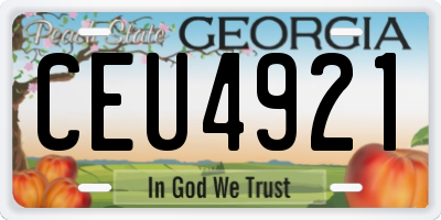 GA license plate CEU4921