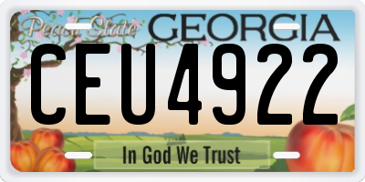 GA license plate CEU4922
