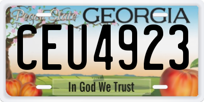 GA license plate CEU4923