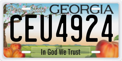 GA license plate CEU4924