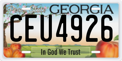 GA license plate CEU4926