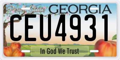 GA license plate CEU4931