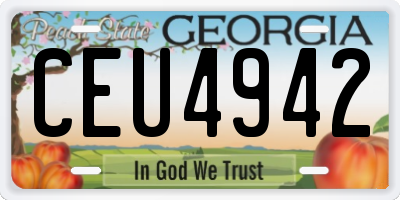 GA license plate CEU4942