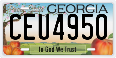 GA license plate CEU4950
