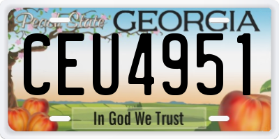 GA license plate CEU4951