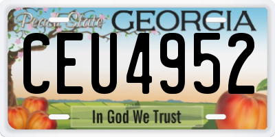 GA license plate CEU4952