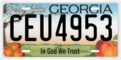GA license plate CEU4953