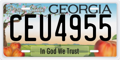 GA license plate CEU4955
